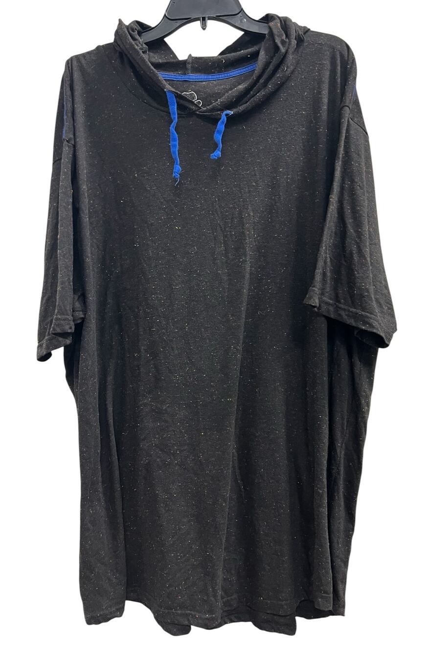 Winston black speckled short sleeve hooded tee big and tall sz 5X XXXXXL